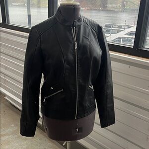 Women's Black Faux Leather Jacket